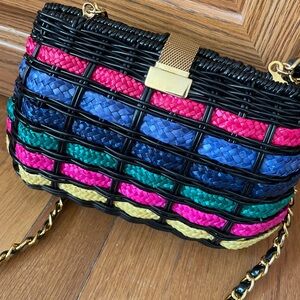 Vintage Colorful Woven Women's Handbag / Clutch
